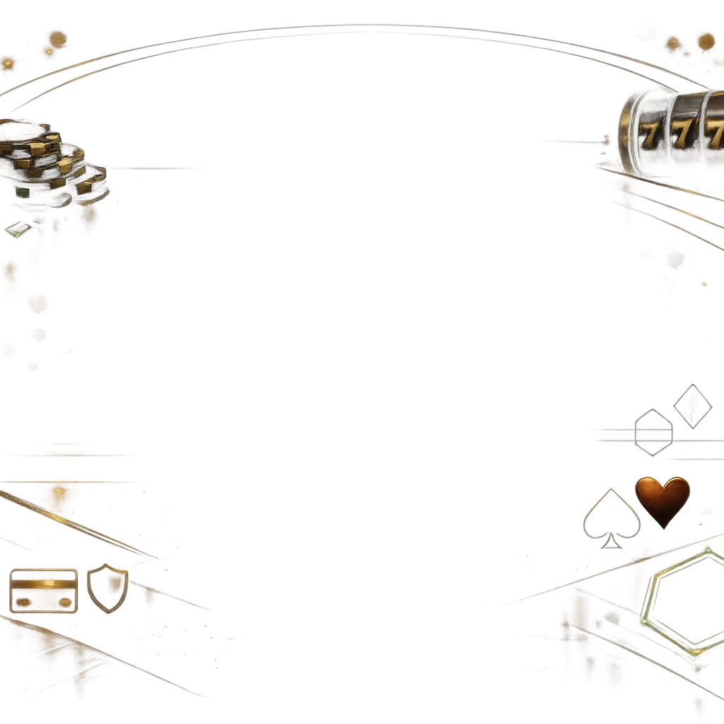Dark luxury casino background with subtle gaming motifs, metallic accents, and ambient lighting.